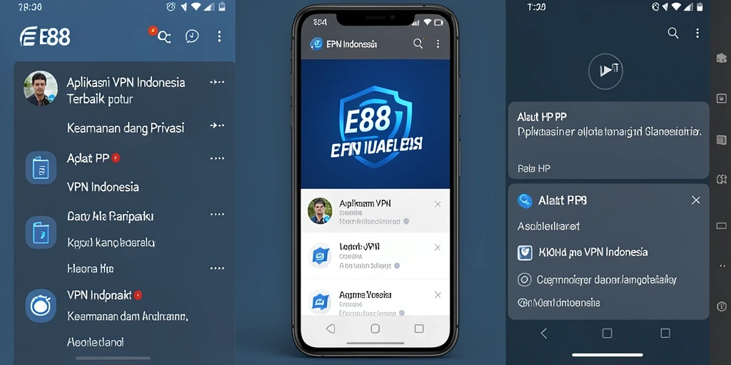 Antarmuka E88 yang sederhana dan mudah digunakan untuk akses VPN Indonesia.