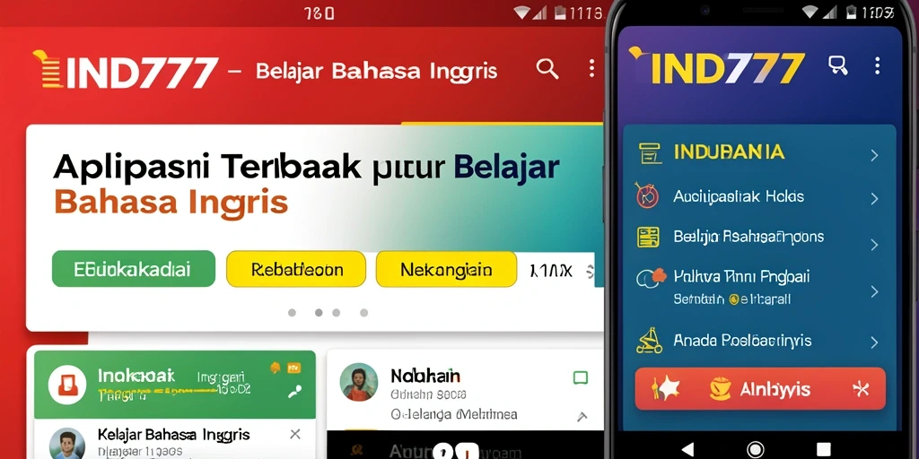 Tampilan antarmuka pengguna aplikasi Belajar Bahasa Inggris.