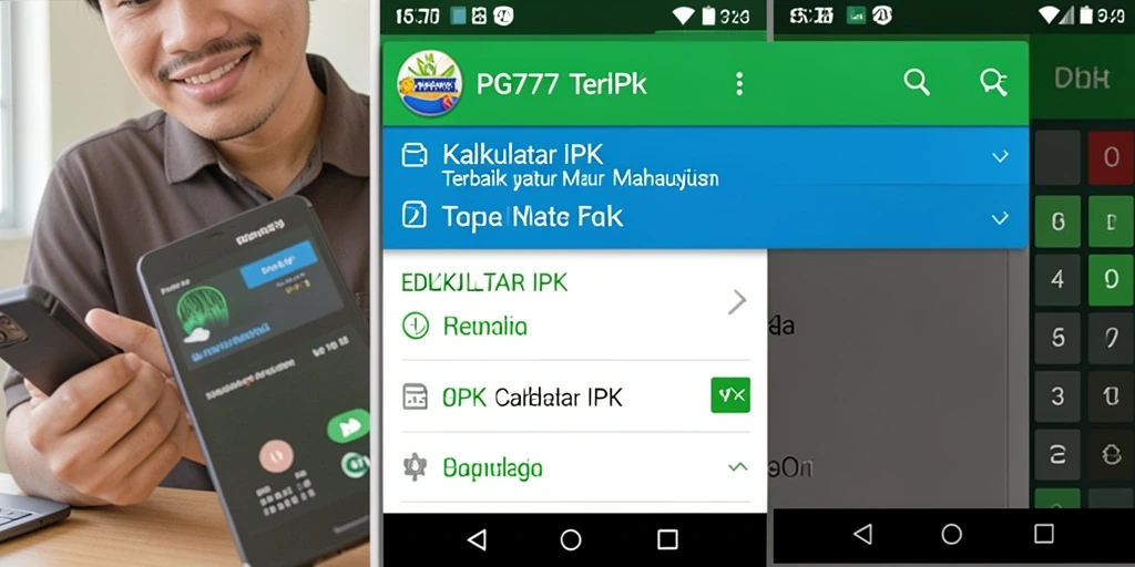 Tampilan antarmuka PG777 yang sederhana dan intuitif untuk Kalkulator IPK.