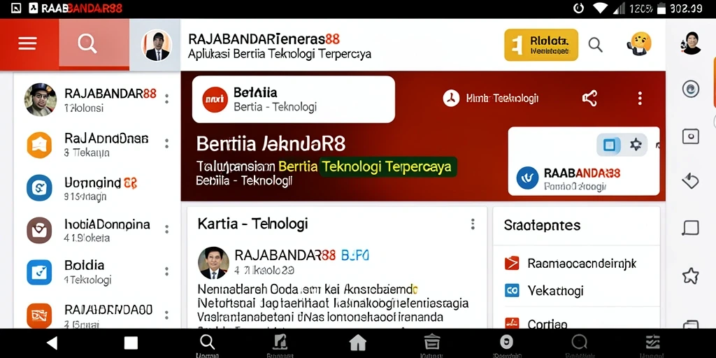 Screenshot utama RAJABANDAR88 menampilkan antarmuka aplikasi yang modern.