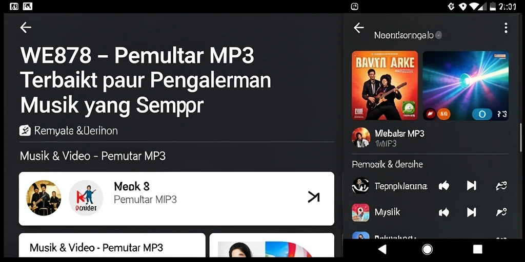Tampilan antarmuka pemutar MP3 WE878 yang menarik dan fungsional.